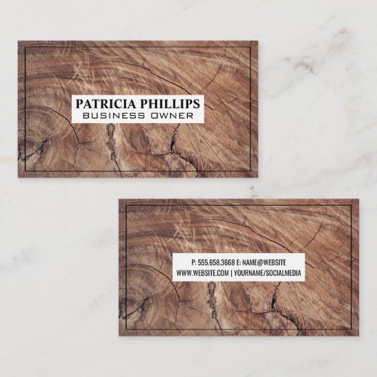 木目背景 名刺 (正面/裏面)