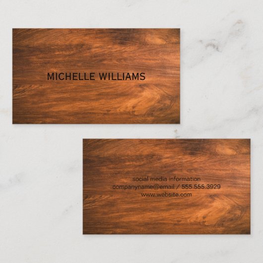 木目背景 名刺 (正面/裏面)
