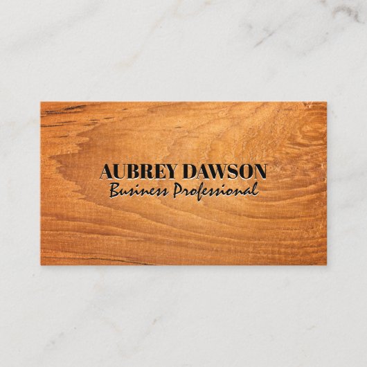 木目背景 名刺 (正面)