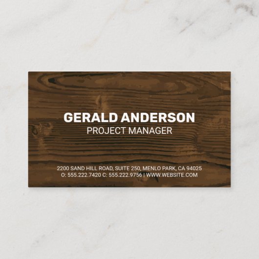 木目背景 | 木と丸鋸 名刺 (裏面)