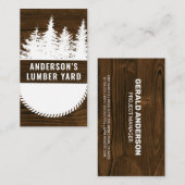 木目背景 | 木と丸鋸 名刺 (正面/裏面)