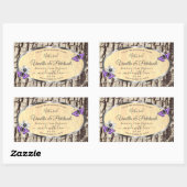 木目製品ラベル付き天然木の樹皮 長方形シール (シート)