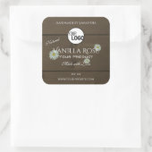 木目製品包装ラベルデイジーロゴ スクエアシール (バッグ)