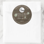 木目製品包装ラベルデイジーロゴ ラウンドシール (バッグ)