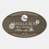 木目製品包装ラベルデイジーロゴ 楕円形シール (正面)