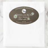 木目製品包装ラベルデイジーロゴ 楕円形シール (バッグ)