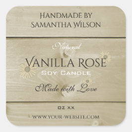 木目製品包装ラベルライトデイジー スクエアシール