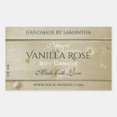 木目製品包装ラベルライトデイジー 長方形シール (正面)