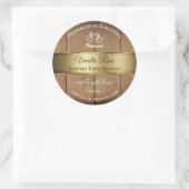 木目製品包装ラベル金ゴールドデコ ラウンドシール (バッグ)