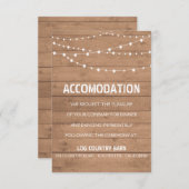 木目調とストリングライトのウェディング挿入カード エンクロージャーカード (正面/裏面)