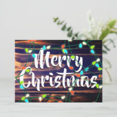 木目調のクリスマスイルミネーション シーズンカード (スタンド正面)