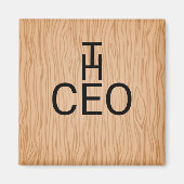 木目調のスタイリッシュなマグネット「The CEO」 マグネット (正面)