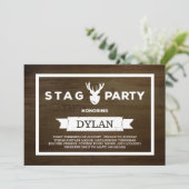 木目調のスタッグパーティー 招待状 (スタンド正面)