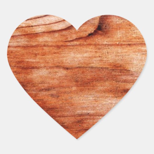 木目調のテクスチャ ハートシール (正面)