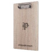 木目調のモノグラムのテンプレートパーソナライズされた分類 クリップボード (左)