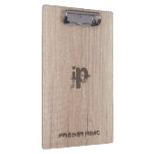 木目調のモノグラムのテンプレートパーソナライズされた分類 クリップボード (右)