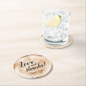 木目調のラスティックウェディング 愛と感謝のウェディング ラウンドペーパーコースター (インサイチュ)