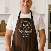 木目調の丈夫なエプロン（名入れ可能） エプロン