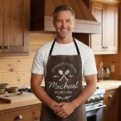 木目調の丈夫なエプロン（名入れ可能） エプロン