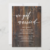 木目調の手書き風デザイン - 結婚しました 招待状 (正面)