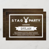 木目調の狩猟パーティー 招待状 (正面/裏面)