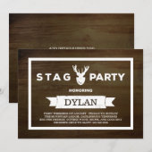 木目調の狩猟パーティ 招待状 (正面/裏面)