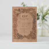 木目調の野生の花と鳥の境界線が特徴の、素朴なウェディング (スタンド正面)