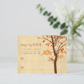 木目調オートムラブバーズ　出欠返信カード 出欠カード (スタンド正面)