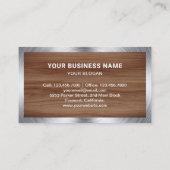 木目調クロームカー合金ホイールリムメカニック 名刺 (裏面)