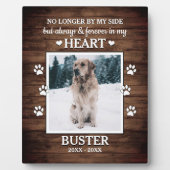 木目調 家族のペット写真 追悼プレート フォトプラーク (正面)