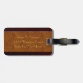 木目金ゴールドモノグラムレザーラゲージタグ ラゲッジタグ (裏面横)