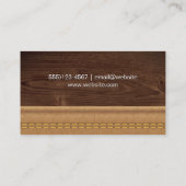 木目 |ダブルステッチのタンレザー 名刺 (裏面)