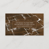 木目 |ブループリントの背景 名刺 (裏面)