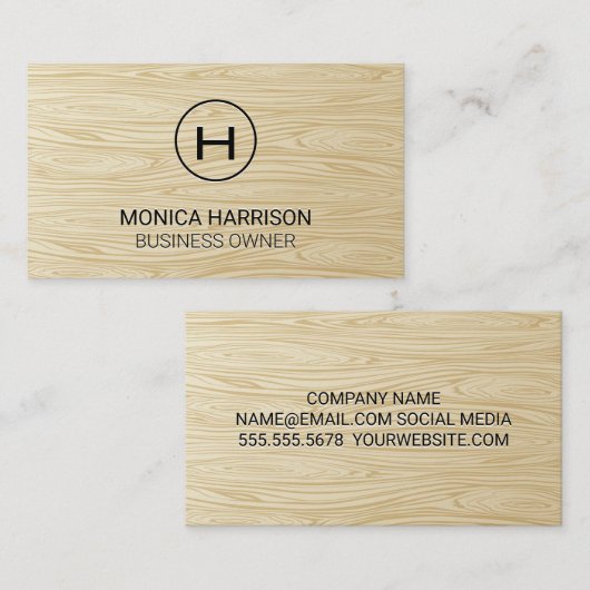 木目 | モノグラム 名刺 (正面/裏面)