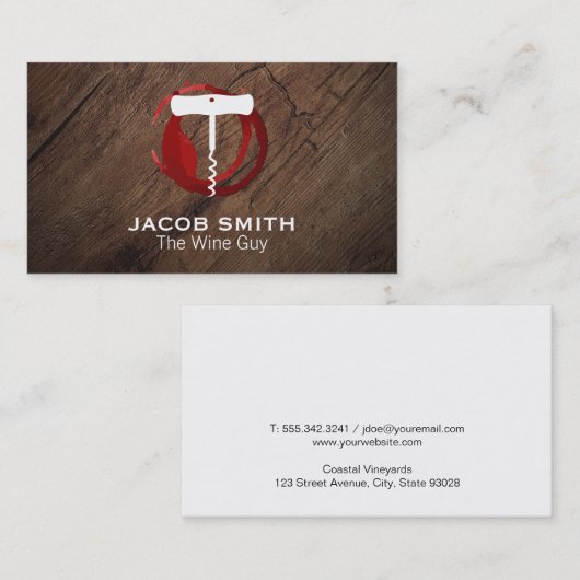 木目 |ワインオープナー |ワインオープナー 名刺 (正面/裏面)