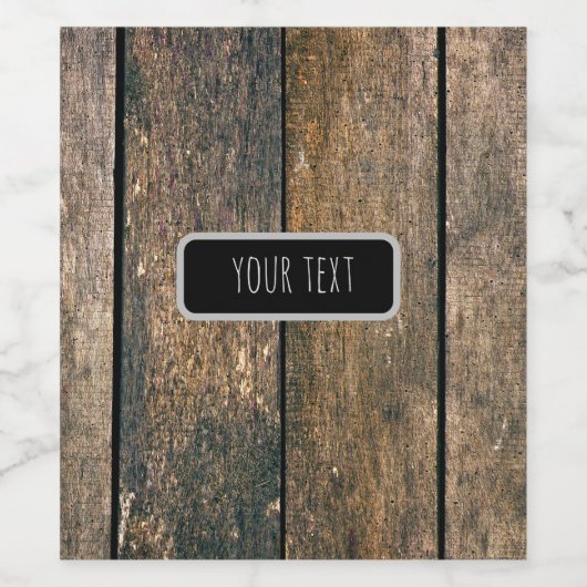 木目 ワインラベル (シングルラベル)