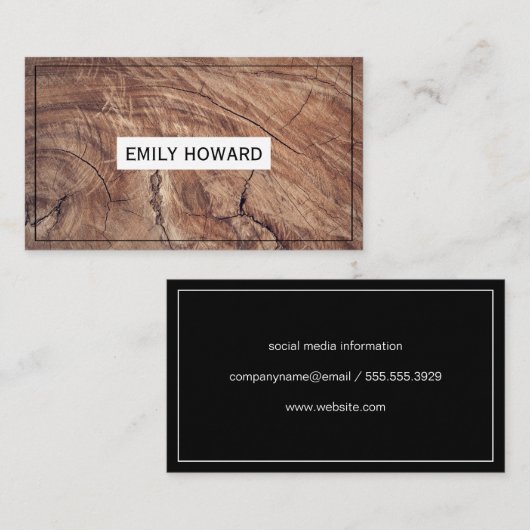 木目 名刺 (正面/裏面)