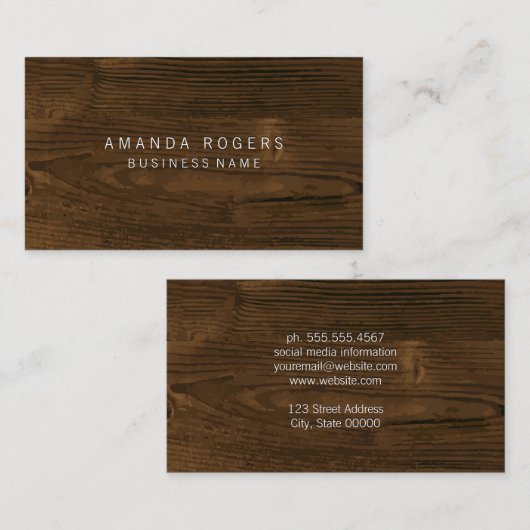 木目 名刺 (正面/裏面)