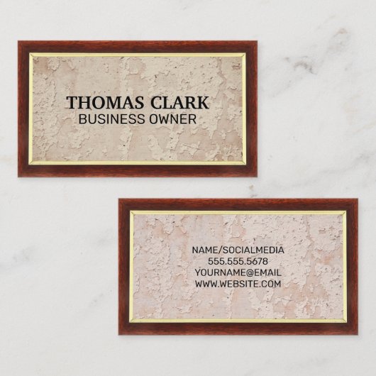 木目 |壁グランジ 名刺 (正面/裏面)