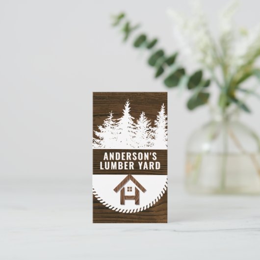 木目 |木材 |建物材料 名刺 (スタンド正面)