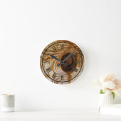 木目（結び目あり） ラウンド壁時計 (ホーム)
