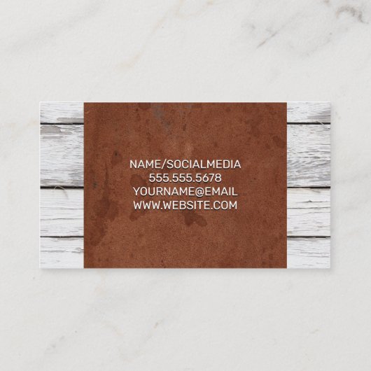 木目 | 茶色のヴィンテージテクスチャ 名刺 (裏面)
