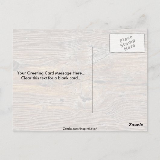 木目、風化木材のシート ポストカード (裏面)