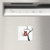 木磁石の赤糖スカルフクロウ マグネット (インサイチュ (食洗機))