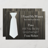 木私の花婿の付添人の夜会服です 招待状 (正面/裏面)