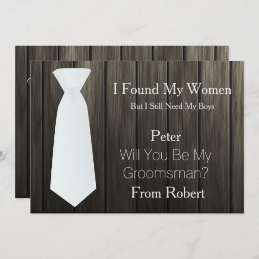 木私の花婿の付添人の夜会服です 招待状 (正面/裏面)