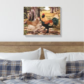 木立ちの中のファバロル・サーモン・ルースターとヘン キャンバスプリント (インサイチュ (寝室))