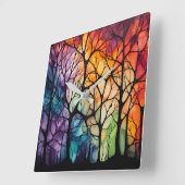 木立の壁時計を通して スクエア壁時計 (傾斜)