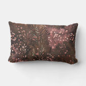 木立の松とソフトピンクの実を土系色調で ランバークッション (裏面)