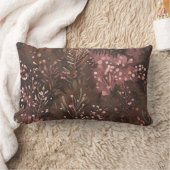 木立の松とソフトピンクの実を土系色調で ランバークッション (ブランケット)